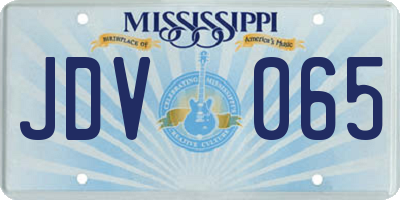 MS license plate JDV065