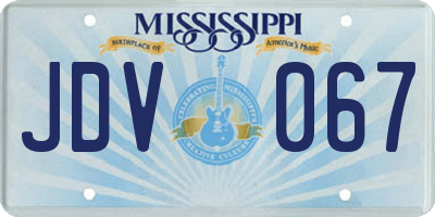 MS license plate JDV067