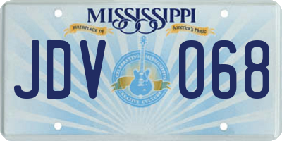 MS license plate JDV068