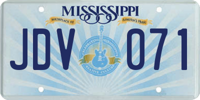 MS license plate JDV071