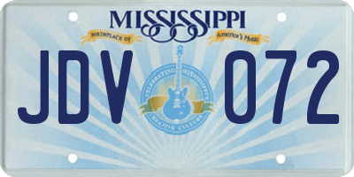 MS license plate JDV072