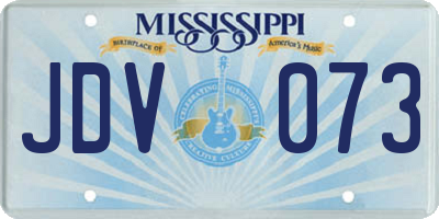 MS license plate JDV073