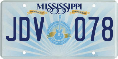 MS license plate JDV078