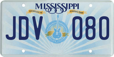 MS license plate JDV080