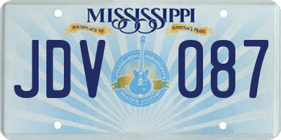 MS license plate JDV087