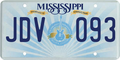 MS license plate JDV093