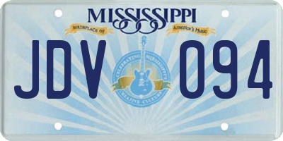 MS license plate JDV094