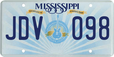 MS license plate JDV098