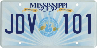MS license plate JDV101