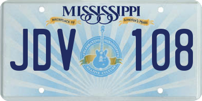 MS license plate JDV108