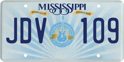MS license plate JDV109
