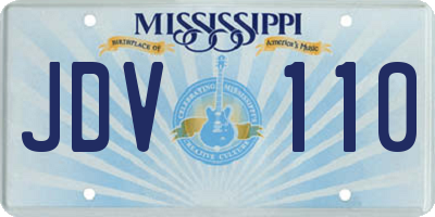 MS license plate JDV110