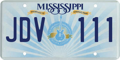 MS license plate JDV111