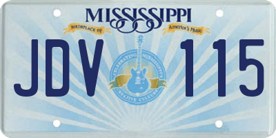 MS license plate JDV115