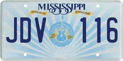 MS license plate JDV116