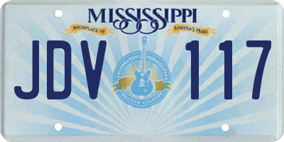 MS license plate JDV117