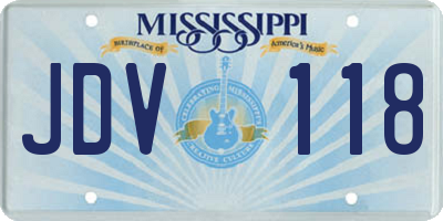 MS license plate JDV118