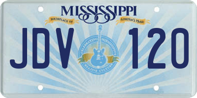 MS license plate JDV120