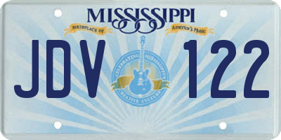 MS license plate JDV122