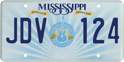 MS license plate JDV124