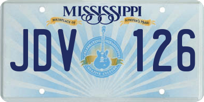 MS license plate JDV126
