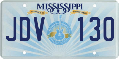 MS license plate JDV130