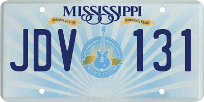 MS license plate JDV131