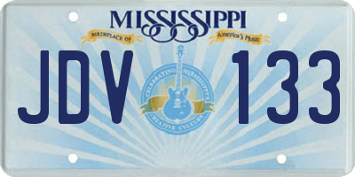 MS license plate JDV133