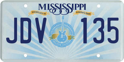 MS license plate JDV135