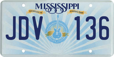 MS license plate JDV136