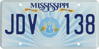 MS license plate JDV138