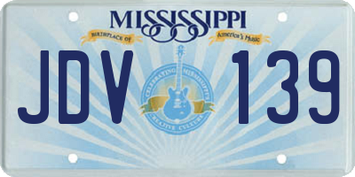 MS license plate JDV139
