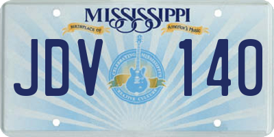 MS license plate JDV140