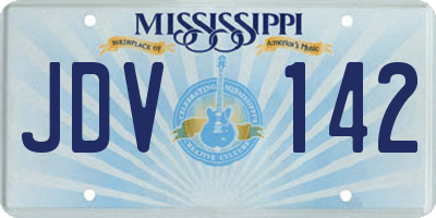 MS license plate JDV142
