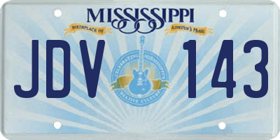 MS license plate JDV143