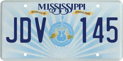 MS license plate JDV145