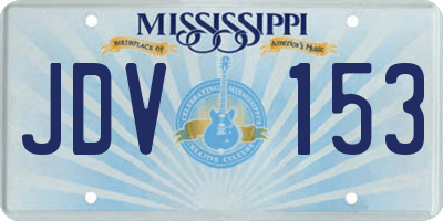 MS license plate JDV153