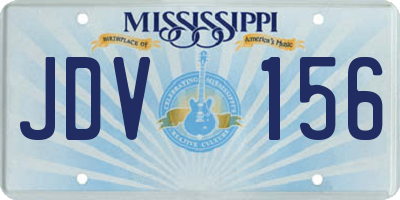 MS license plate JDV156