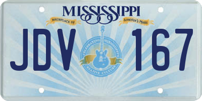 MS license plate JDV167