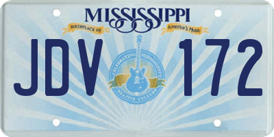 MS license plate JDV172