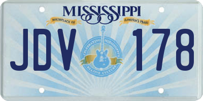 MS license plate JDV178