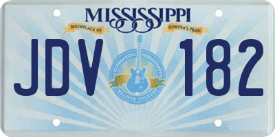 MS license plate JDV182