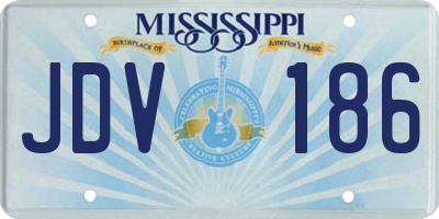 MS license plate JDV186