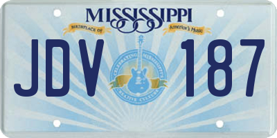 MS license plate JDV187