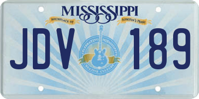 MS license plate JDV189