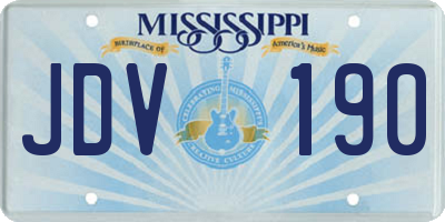 MS license plate JDV190