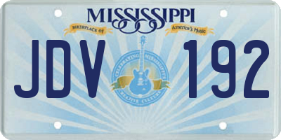 MS license plate JDV192
