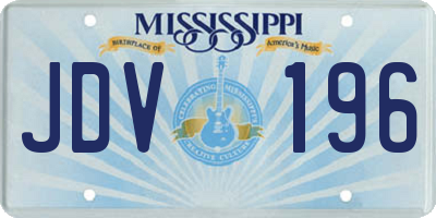 MS license plate JDV196
