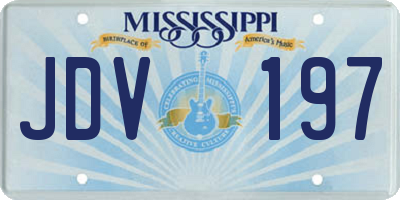 MS license plate JDV197