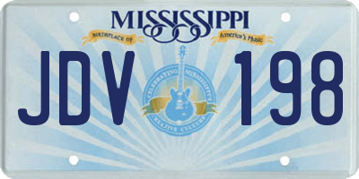 MS license plate JDV198